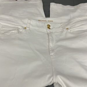White bell bottom jeans Michael Kors
